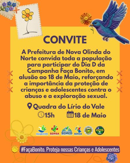Convite do Dia D da Campanha Faça Bonito -18 de Maio